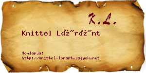 Knittel Lóránt névjegykártya