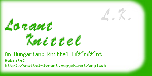 lorant knittel business card